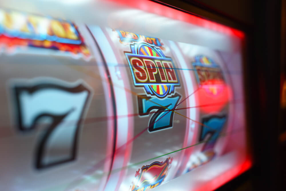 Close,Up,On,Slot,Machine,Display.,Slot,Machine,Drums.