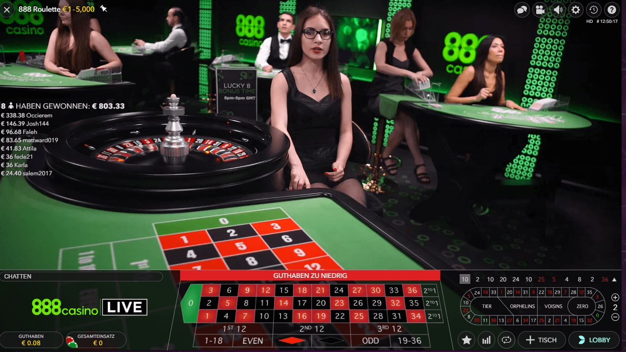 888 Live Roulette