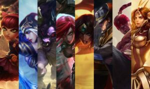 champions with most skins in lol annie ashe alistar katarina sivir twisted fate lee sin leona 300x177 - How Many Skins Are in League of Legends?